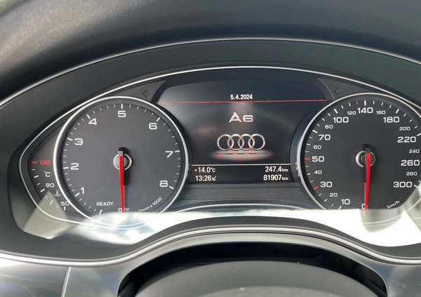 Audi A6 cena 124000 przebieg: 80000, rok produkcji 2017 z Młynary małe 154